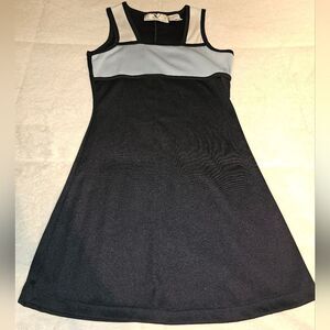 Navy Blue with Light Blue and White top. Size Medium